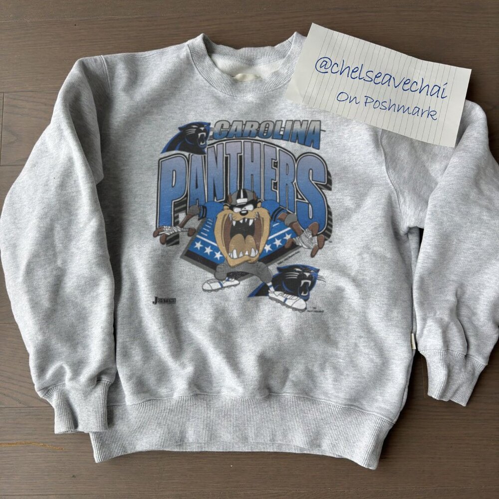 Vintage Carolina Panthers Taz Looney Toons Football Sweatshirt, NFL Shirt Tee